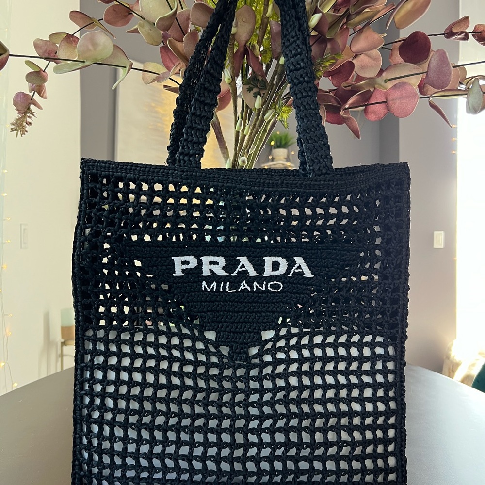 ❌❌SOLD New Prada Raffia Crochet Tote - Picture 4 of 8